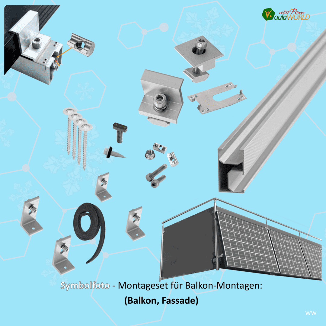 Montagematerial Set FALZBLECH - Für PV Klein & Balkon-Anlagen / Modul